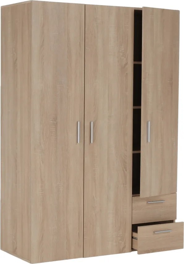 Gardróbszekrény polcokkal, sonoma tölgy, ADELI