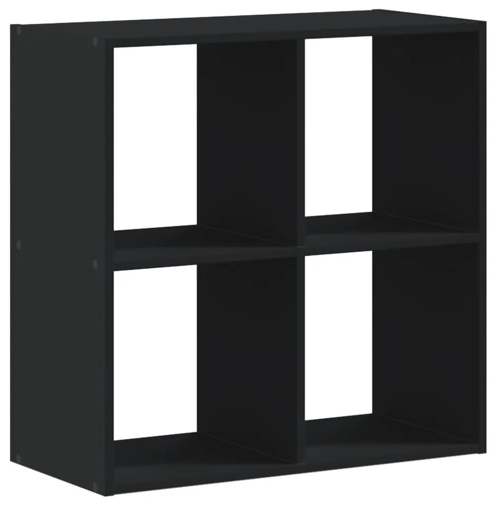 fekete szerelt fa könyvespolc 68,5 x 32 x 68,5 cm