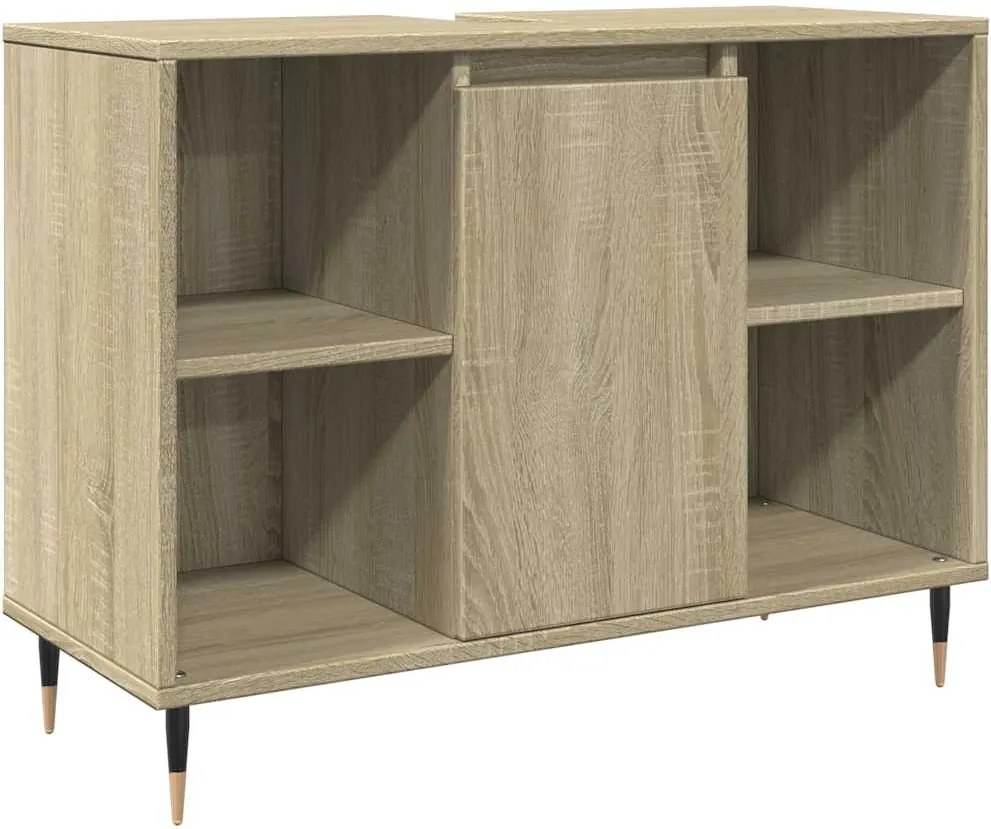 vidaXL sonoma tölgy színű szerelt fa mosdószekrény 80 x 33 x 60 cm