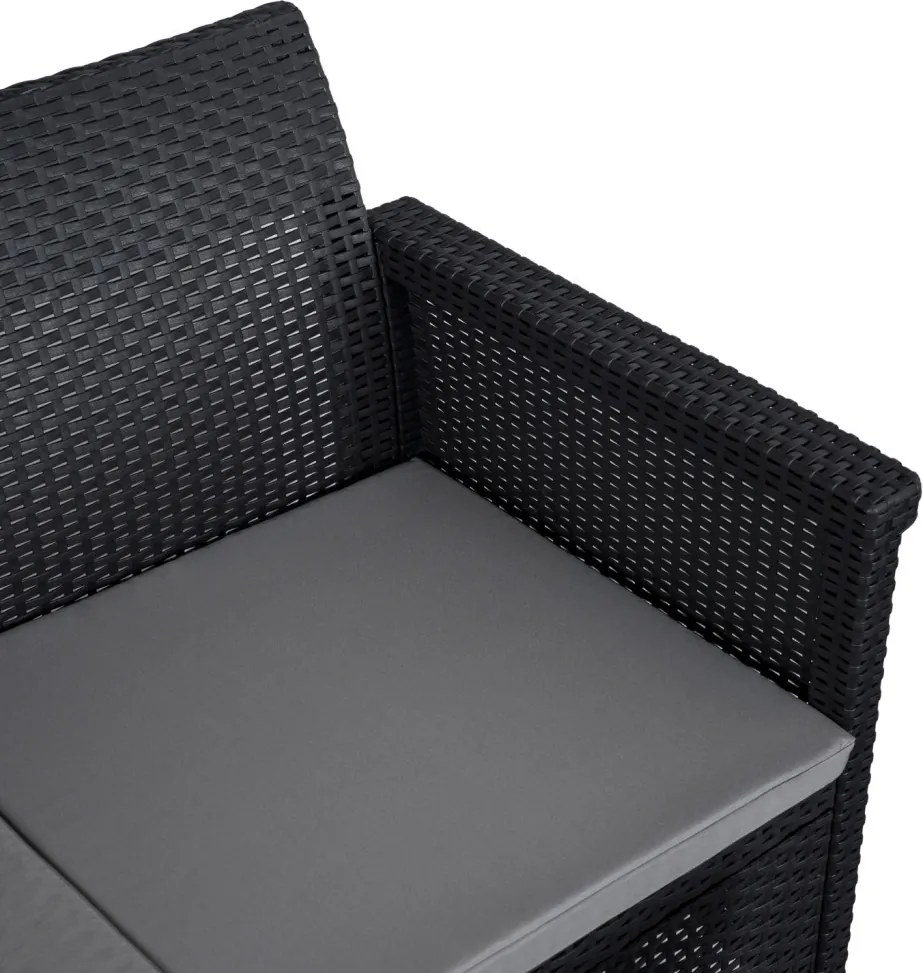 BRENTA kerti bútor szett fekete/szürke