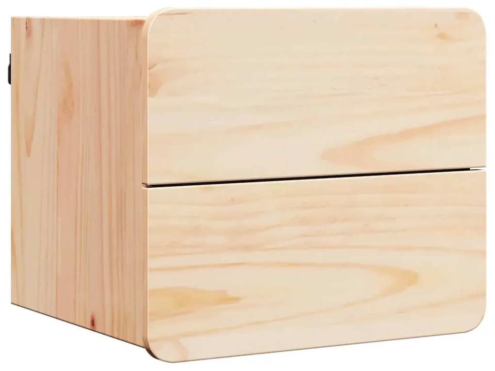 Éjjeli asztal fiókkal 2 pcs Barna 39 x 34 x 33 cm Tömör fenyőfa