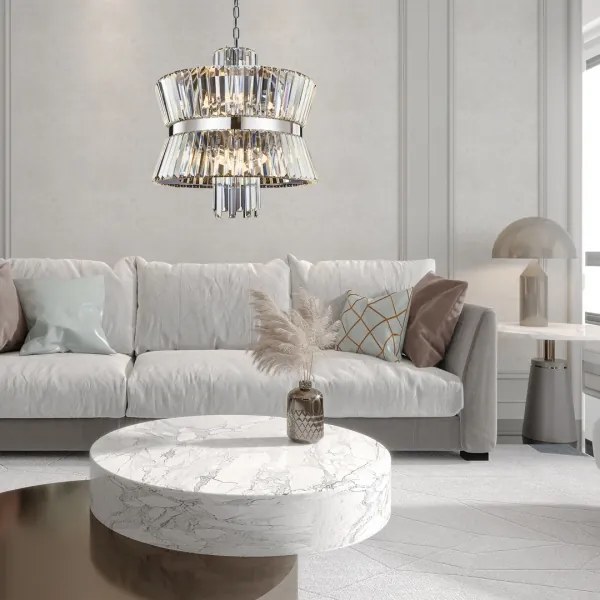 Csillár láncon AURELIA 12xE14/40W/230V króm