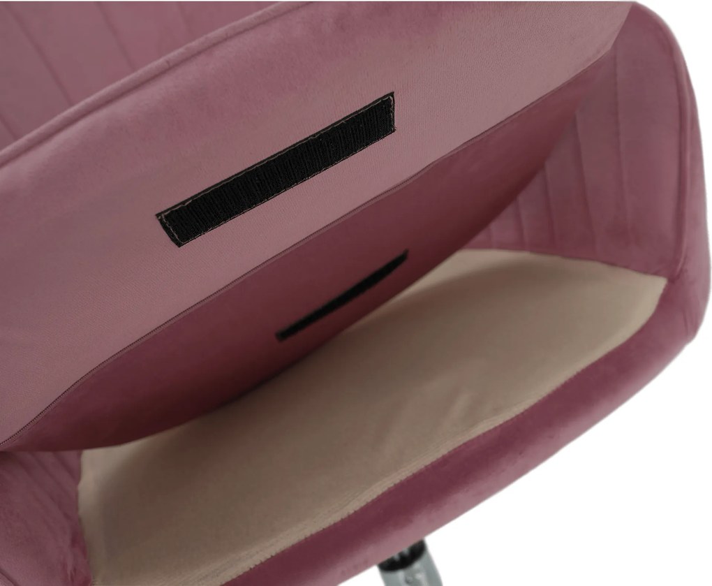 Irodai szék, rózsaszín Velvet szövet/króm, KLIAN