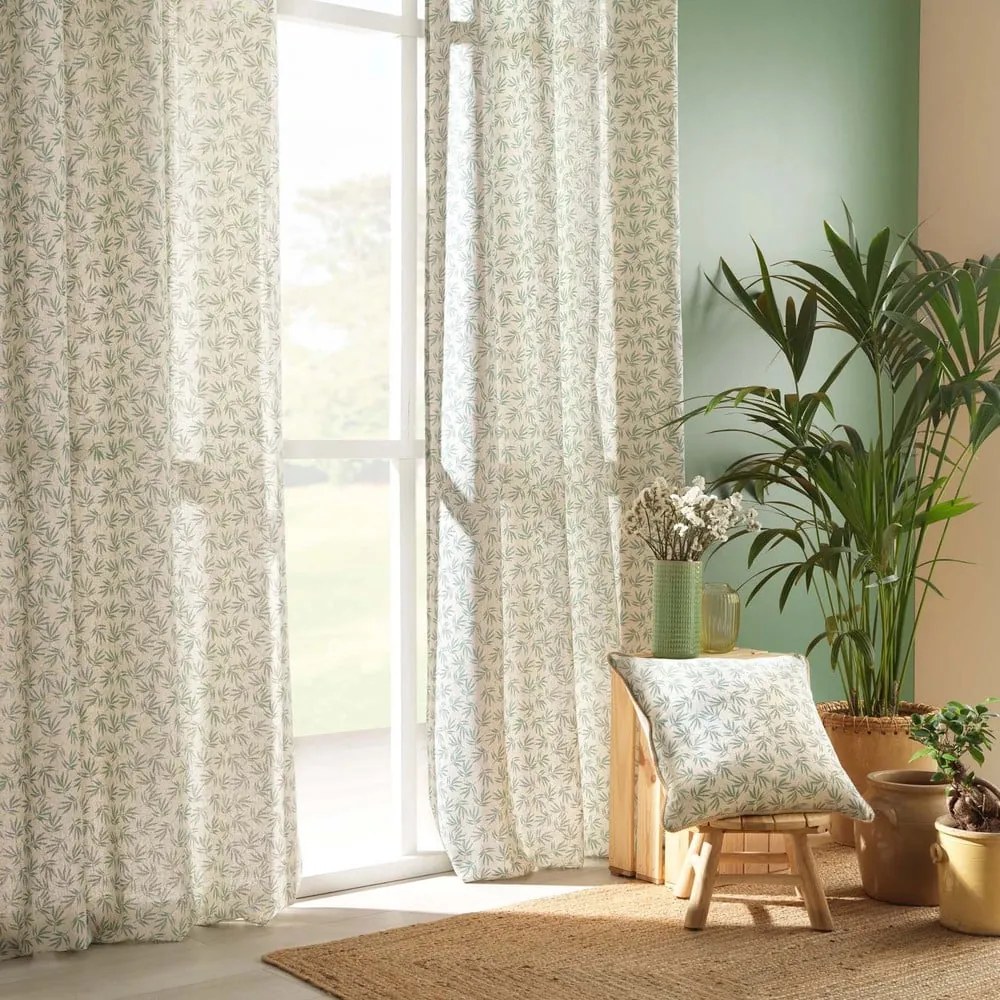 Fehér-zöld függöny 140x240 cm Maddy – douceur d'intérieur