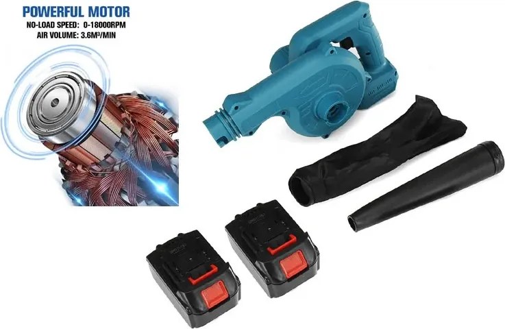 Akkus lombfúvó HAYAMI HA-1045 2 az 1-ben + 2 db akkumulátor + tartozékok