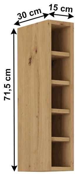 Felső konyhai polc Meriel 15 G-72 OTW (artisan tölgy). 1034007