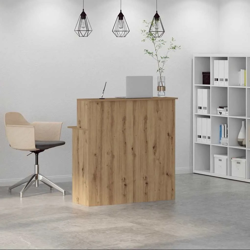 recepciós pult kézműves tölgy 100x50x103,5 cm szerelt fa