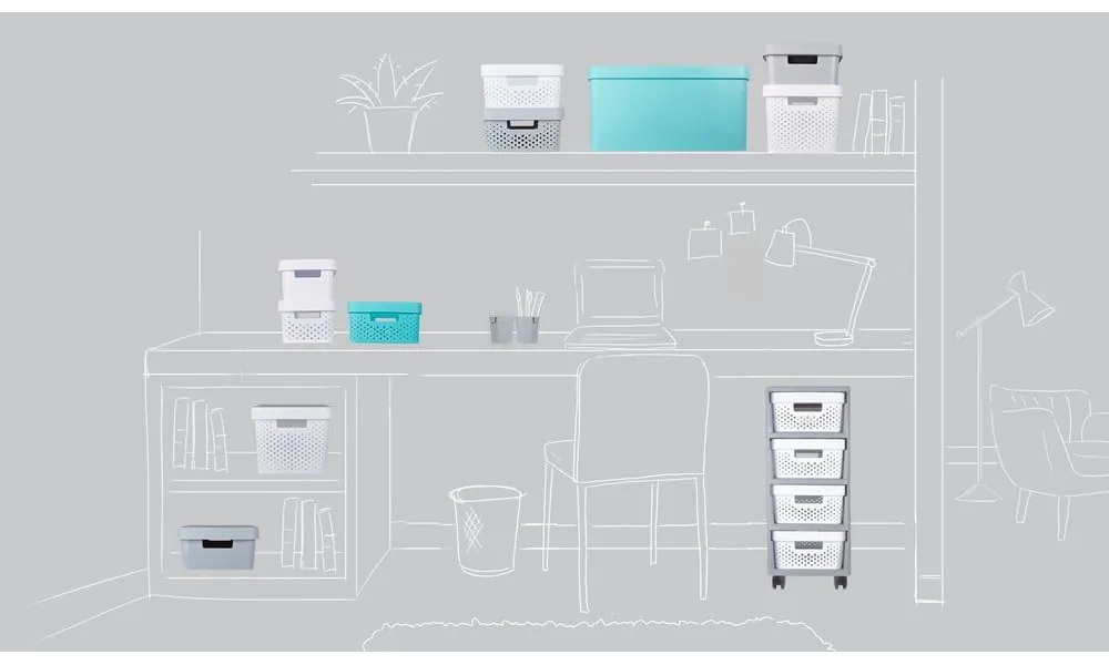 Simpla Lungo Holes fehér tárolódoboz - Curver