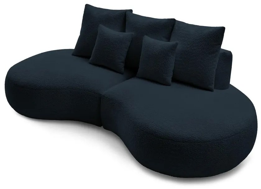 Sötétkék buklé szövet kanapé 260 cm Saint-Germain – Bobochic Paris