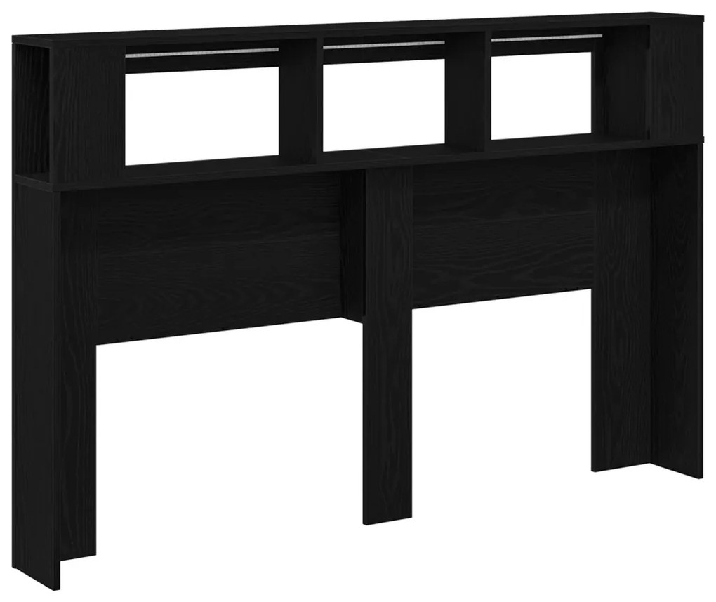 LED Fejtábla Fekete Tölgy 160x18,5x45 cm Mérnöki Fa