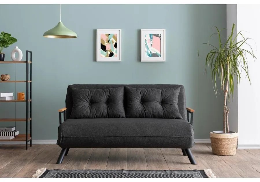 2 személyes kanapéágy Homoko 2-Seater - Sötét Szürke