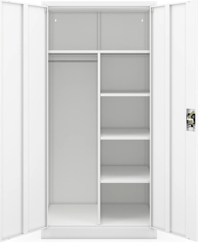 DAWID D600 fehér zárható takarítószekrény 900 x 1850 x 600 mm