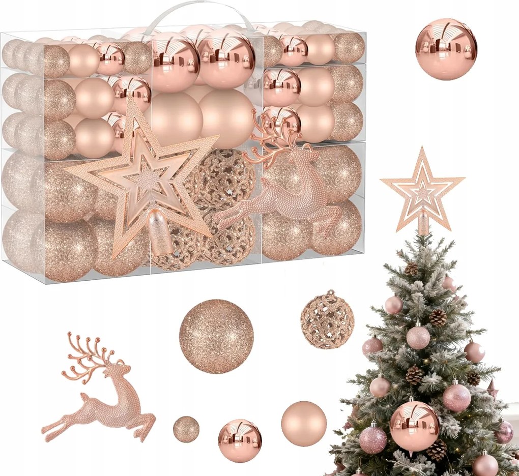 Karácsonyfadísz Szett XXL Karácsonyi Arany 120 Db Csillag