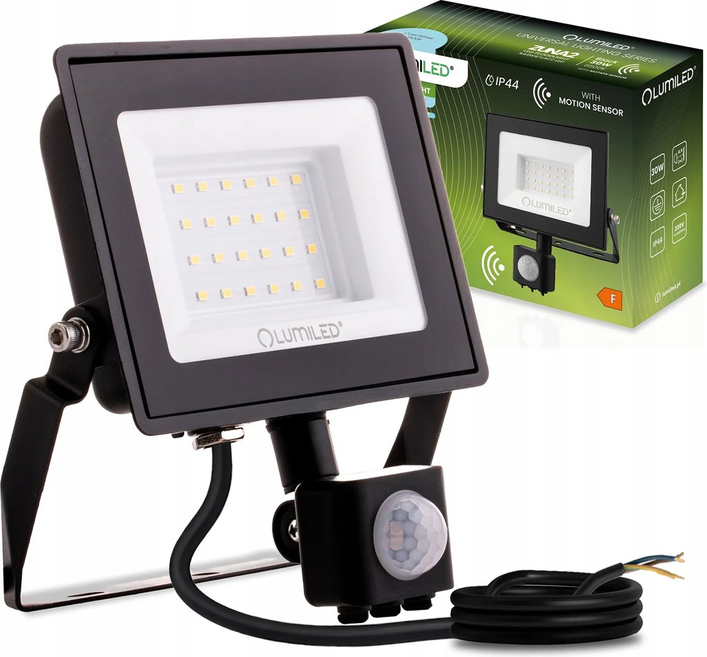 Halogén Led Fényvető 30W Kültéri Lámpa Mozgásérzékelővel Garázsba