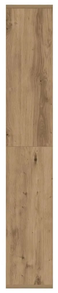 kézműves tölgy színű szerelt fa könyvespolc 72 x 20 x 120 cm