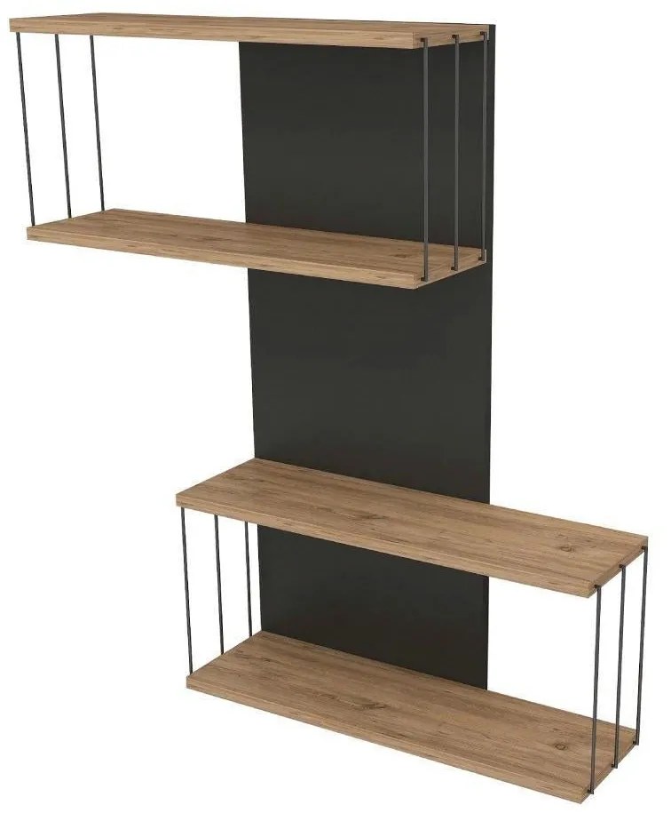 Fali polc Destan - Antracit, Pine