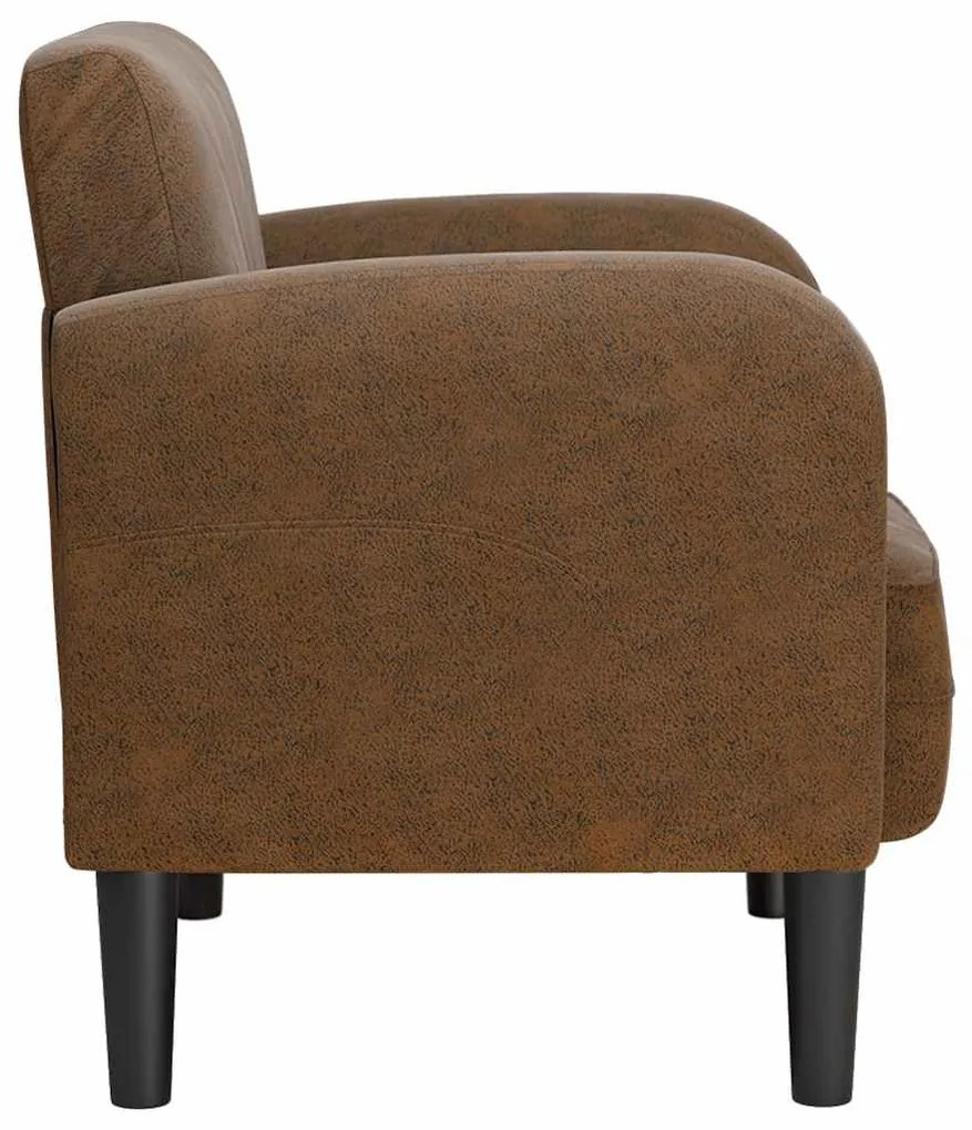 barna műbőr kanapé szék karfával 54 cm