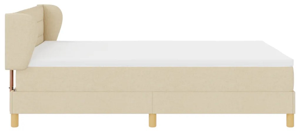 Boxspring Ágy Matraccal - Krém, 140x190 cm, Szövet