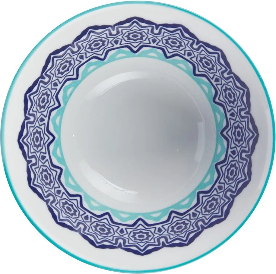 ORNAMENTS tálka 240 ml, kék-fehér