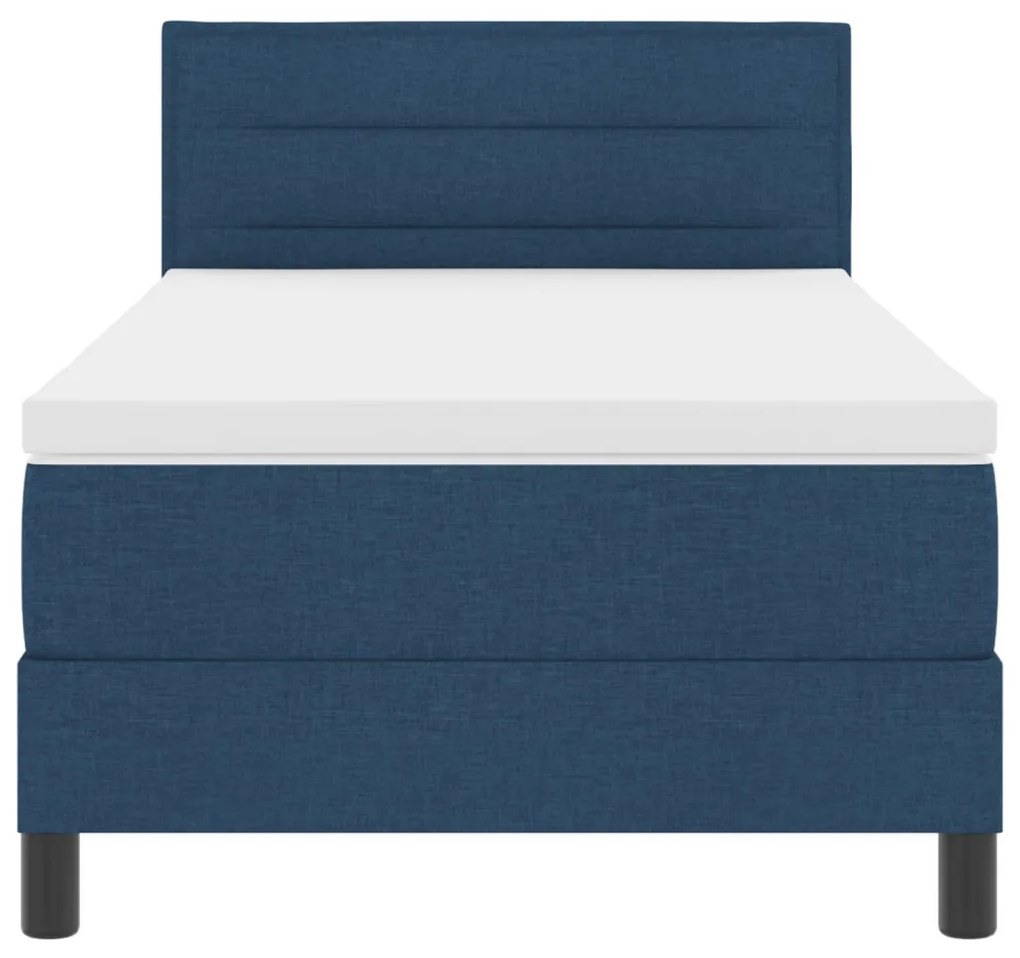 Box Spring Ágy Matraccal Kék 90x200 cm Szövet