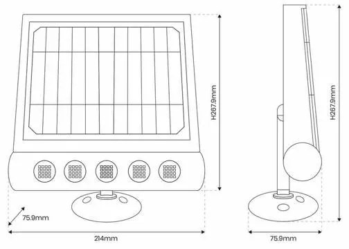 LED napelemes fali lámpa mozgásérzékelővel LED/8W/3,7V 4000 mAh 4000K IP65
