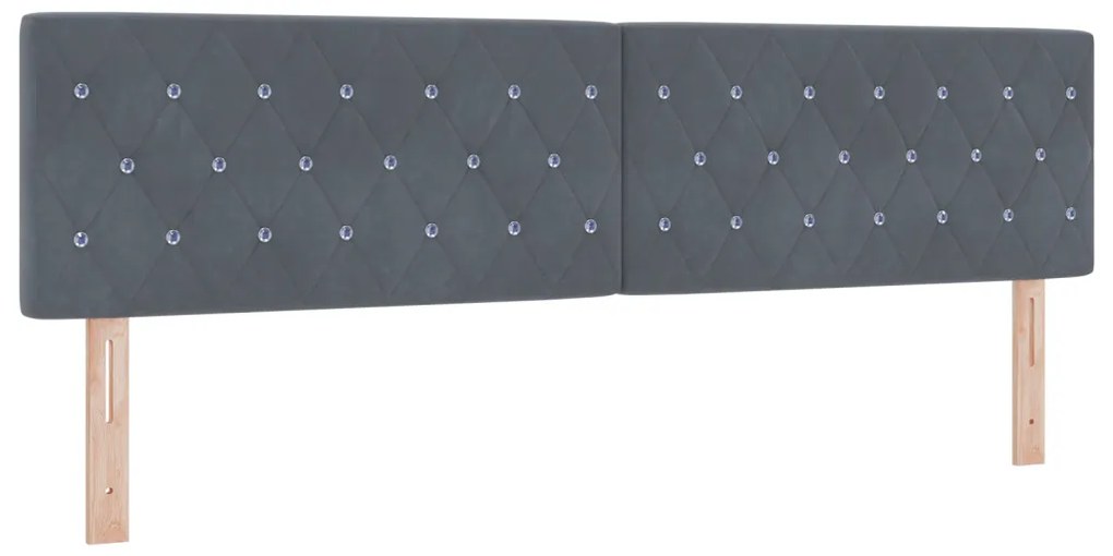 Boxspring Ágy Matrac Kollokációs Sötétszürke 180x200 cm Bársony