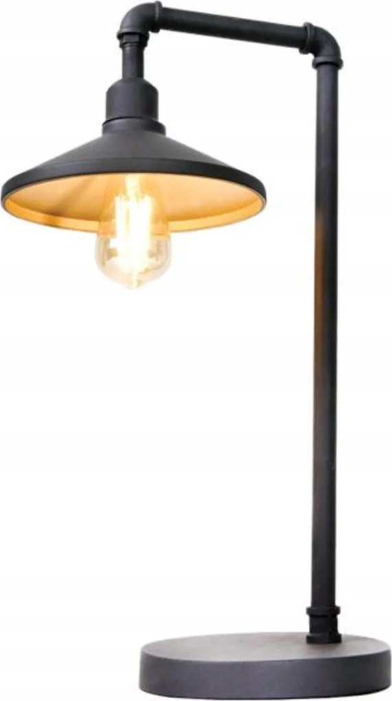 Aca Lighting asztali lámpa 1XE27 fekete+arany fém 34X22XH56CM Pipe AR4171T