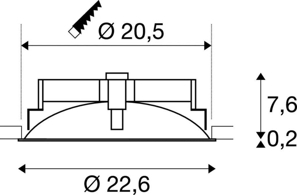 SLV OCCULDAS 117311 Beépíthető spotlámpa 1x23W/LED 3000K 1500LM IP20