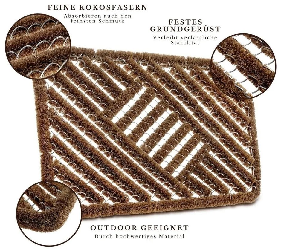 Kókuszrost lábtörlő 40x60 cm Coco Natural – Hanse Home