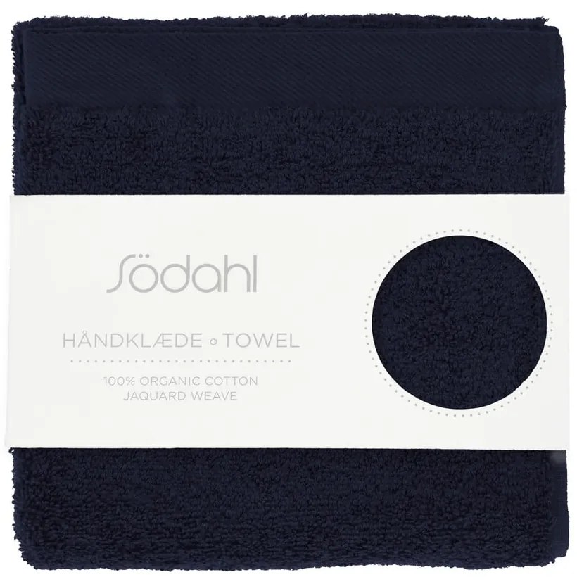 Sötétkék frottír pamut törölköző 40x60 cm Comfort – Södahl