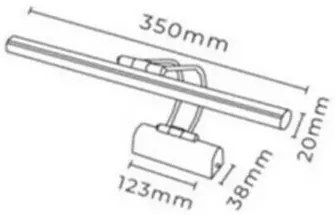 Fali lámpa Flüt 35 cm Ledli Siyah Aplik, fekete