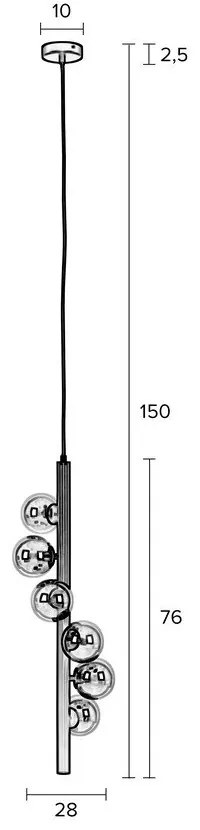 Fekete-fehér dimmelhető függőlámpa üveg búrával ø 28 cm Monica – White Label