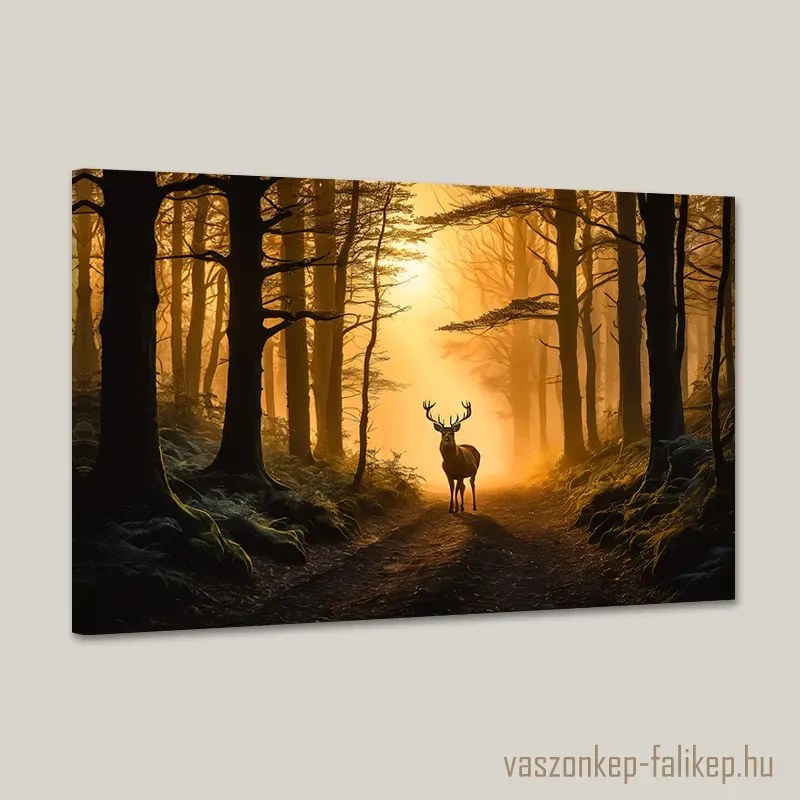 Szarvas az erdő mélyén – Prémium természet ihlette falikép 60x40 cm