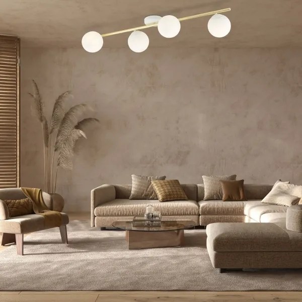 Mennyezeti lámpa SPLENDI 4xE14/10W/230V fehér/arany