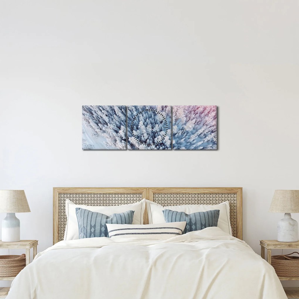 Havas fák képe (órával) (90x30 cm)