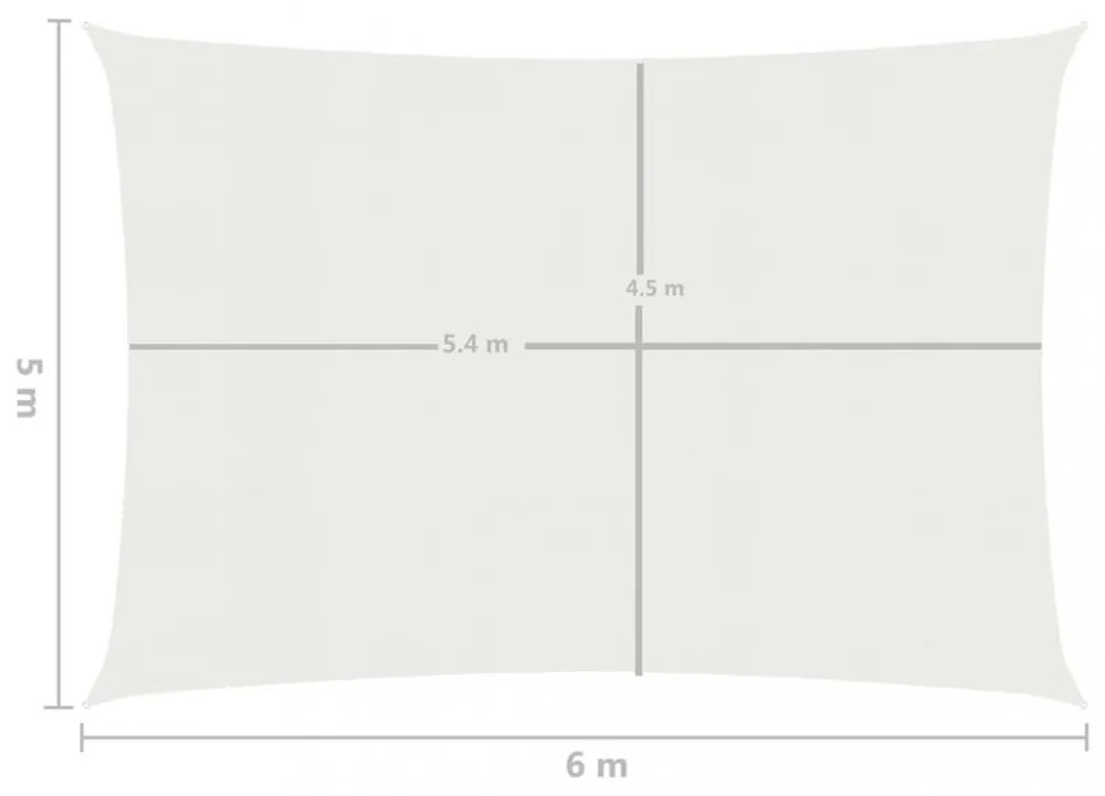fehér HDPE napvitorla 160 g/m² 5 x 6 m