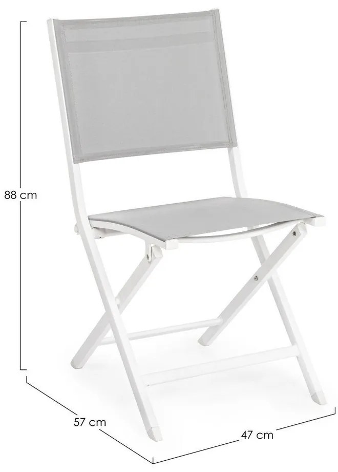 Fehér fém kerti szék Elin – Bizzotto