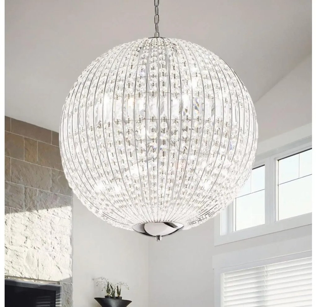 Ideal Lux - LED Kristály csillár láncon LUXOR 12xG9/3W/230V átm. 60 cm átlátszó