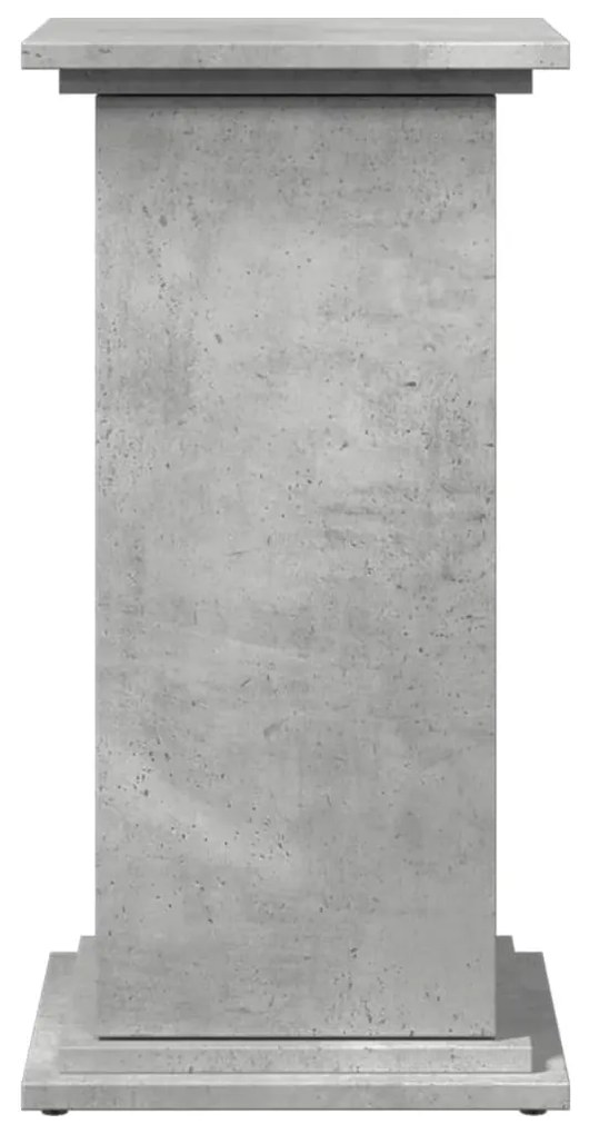 betonszürke szerelt fa bemutatóállvány tárolóval 31x30x60 cm