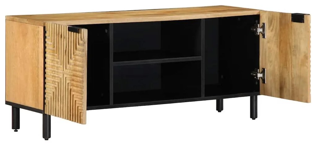 barna tömör mangófa TV-szekrény 105 x 33 x 46 cm