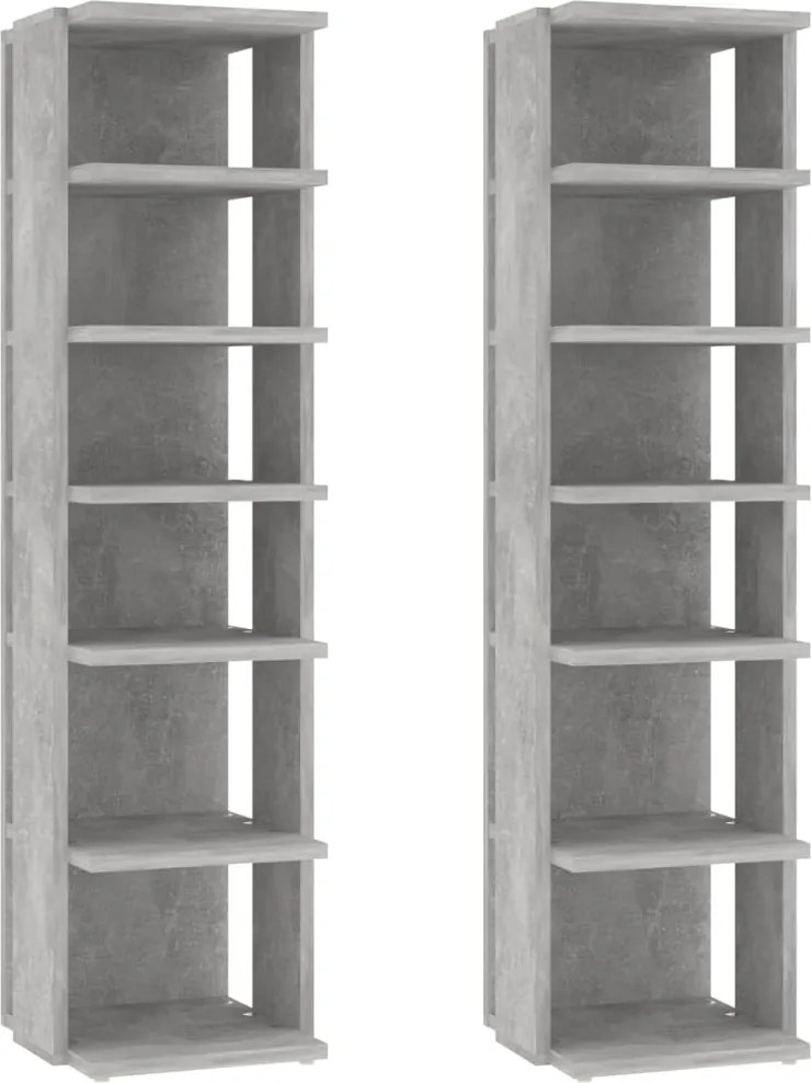 vidaXL 2 db betonszürke cipősszekrény 27,5 x 27 x 102 cm