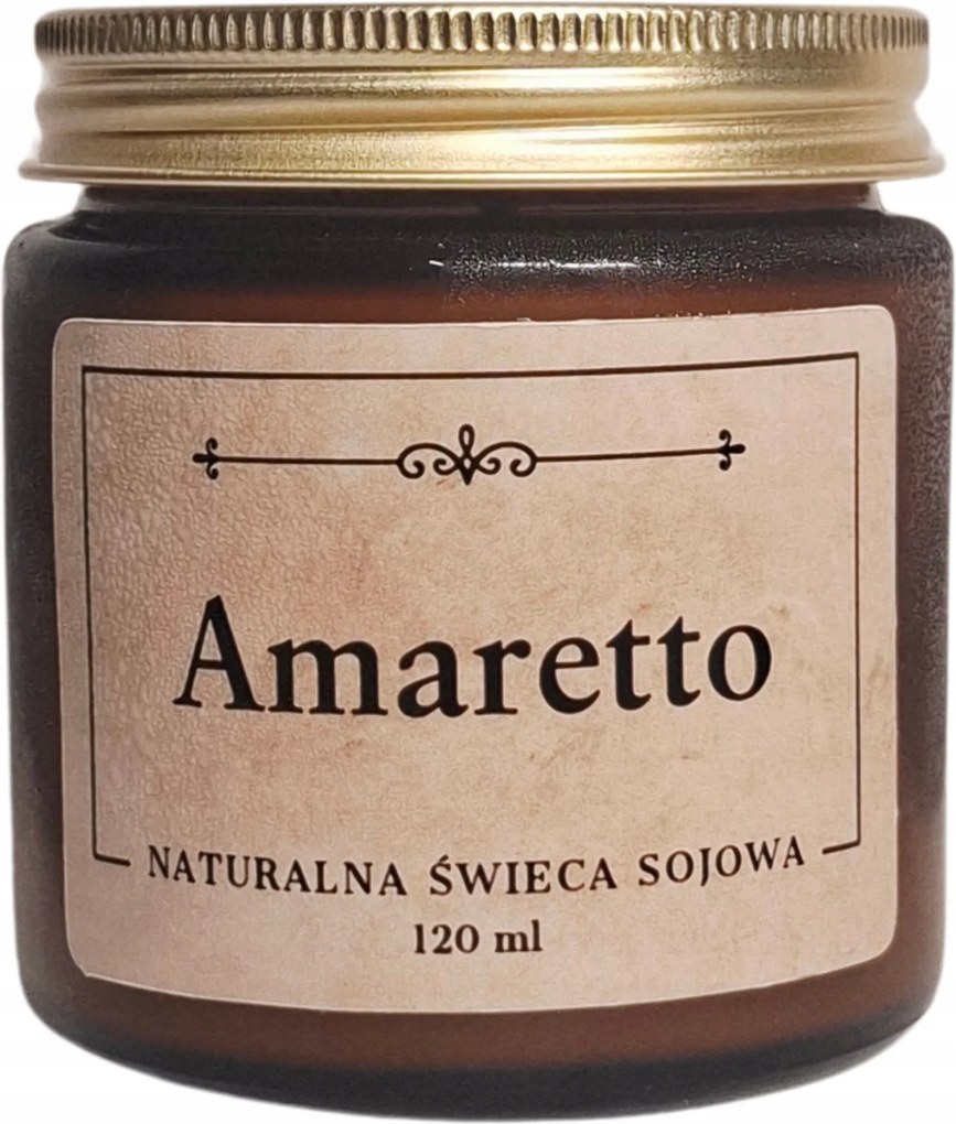 Szója illatgyertya 120 ml Amaretto fa kanóc kézzel készített