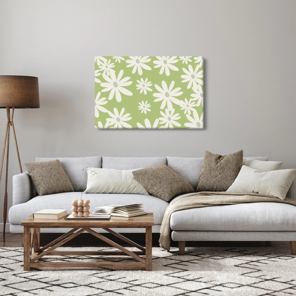 Kép - Hippik, zöld virágok N⁰1 (90x60 cm)