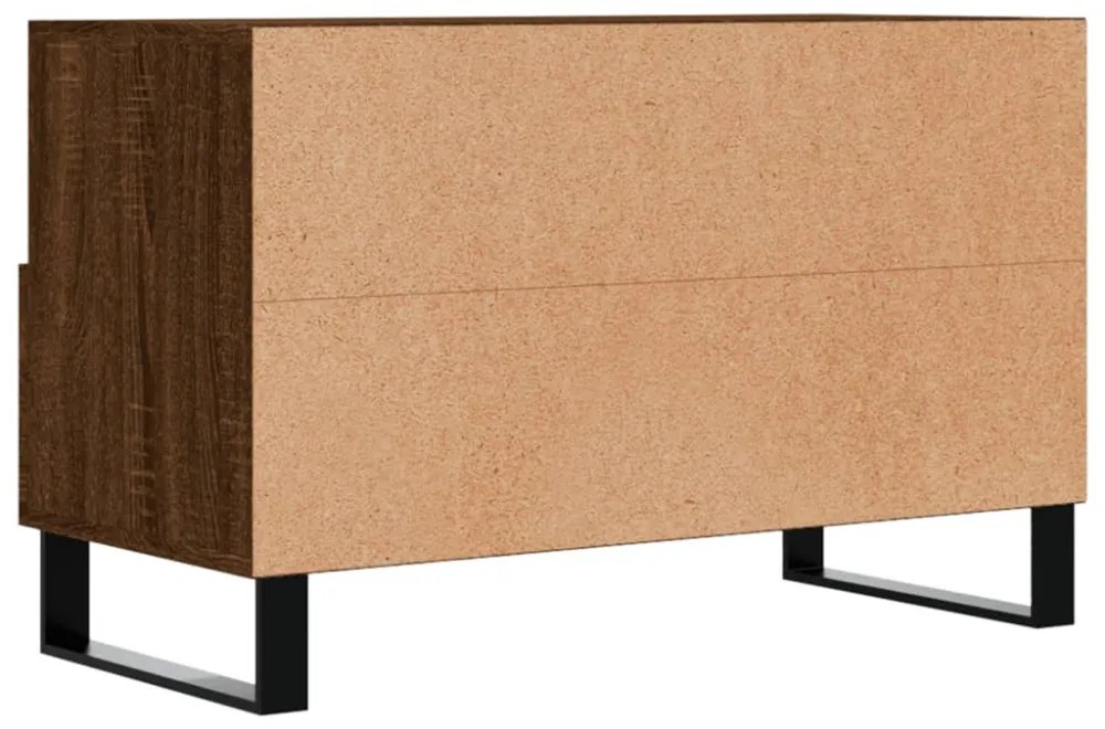 barna tölgyszínű szerelt fa TV-szekrény 80 x 36 x 50 cm