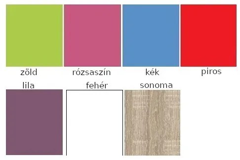 Smyk 03 Ifjúsági 2 ajtós fiókos komód sonoma - fehér- Választható színes fogantyúval N