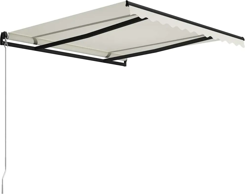 Krémszínű kézzel kihúzható napellenző 300 x 250 cm