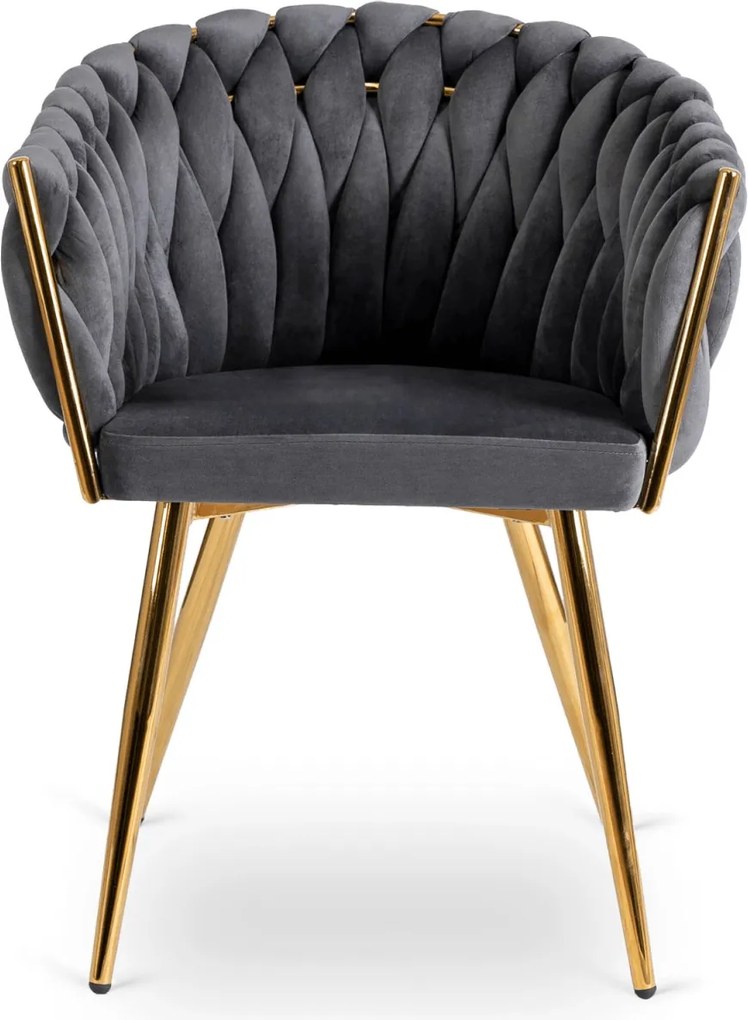 Fonott bársony szék szürke színben, CAPI