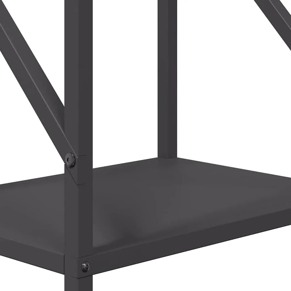 fekete hidegen hengerelt acél tűzifatároló 34x25x100 cm