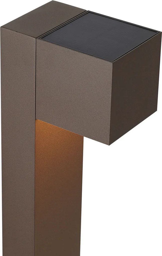 Kültéri lámpa rozsdabarna 65 cm LED-del IP64-es védettséggel, halvány fénnyel és napelemmel - Charlene