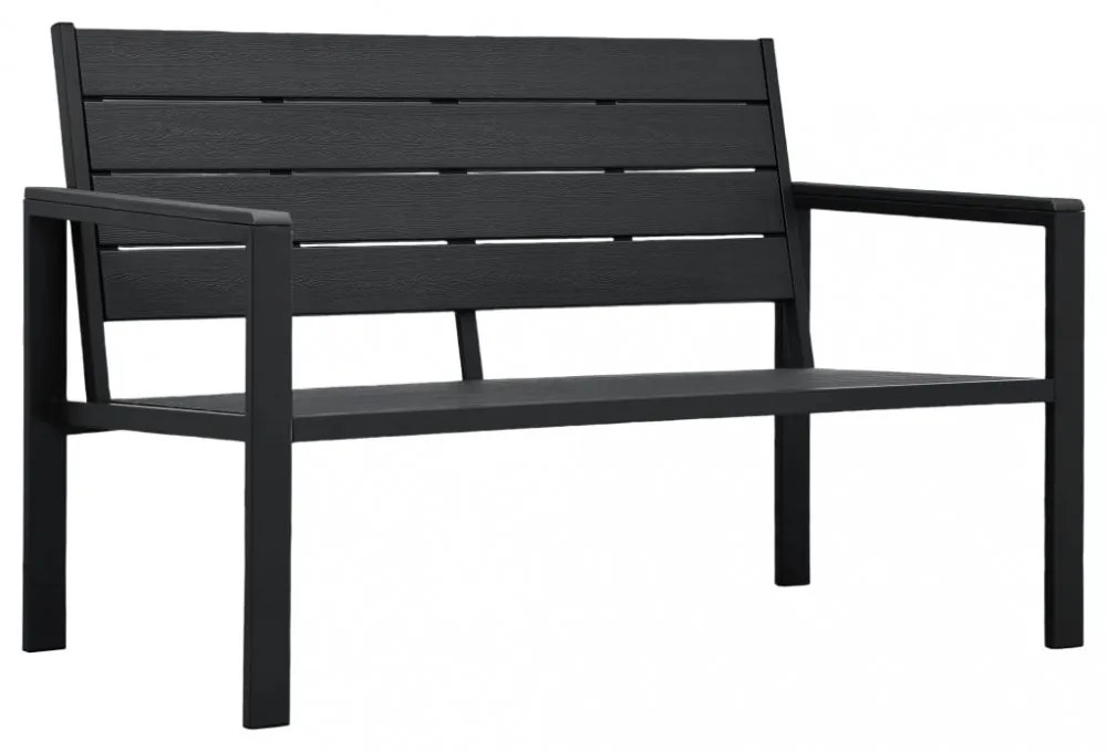 fekete fautánzatú HDPE kerti pad 120 cm